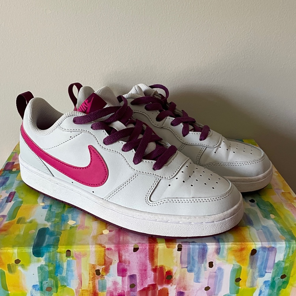 White and pink Nikes
